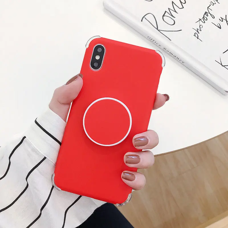 Чехол-подставка ярких цветов для iPhone XS Max XR X Plus Простые силиконовые