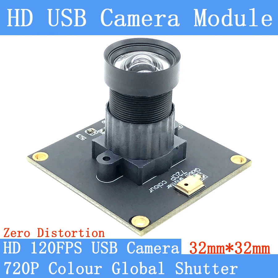 

720P 120FPS USB модуль камеры без искажений Глобальный цвет затвора USB веб-камера OTG Windows Android Linux UVC аудио поддержка