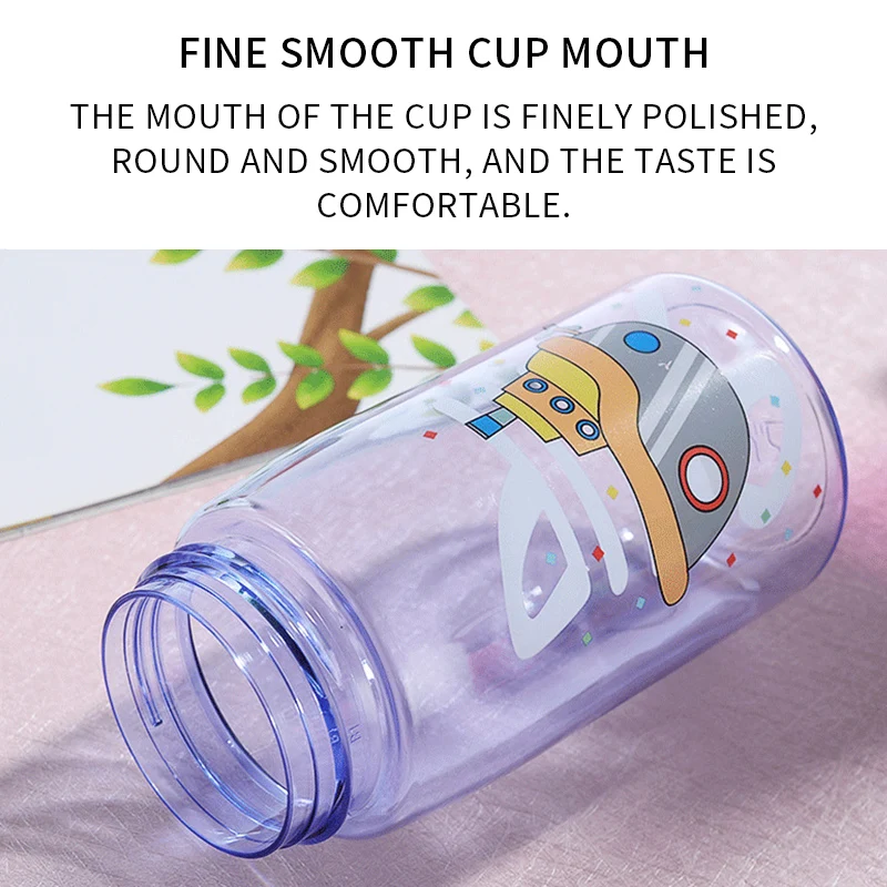 

4 Colors Baby Water Bottles New 380ML Straw Juice Drinking Bottle Infant Newborn Cup Children Learn Feeding BPA Free for Kids