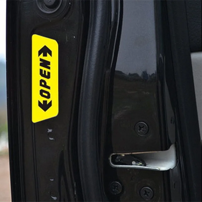 4 шт./компл. автомобильные Стайлинг открывающиеся Предупреждение ющие наклейки