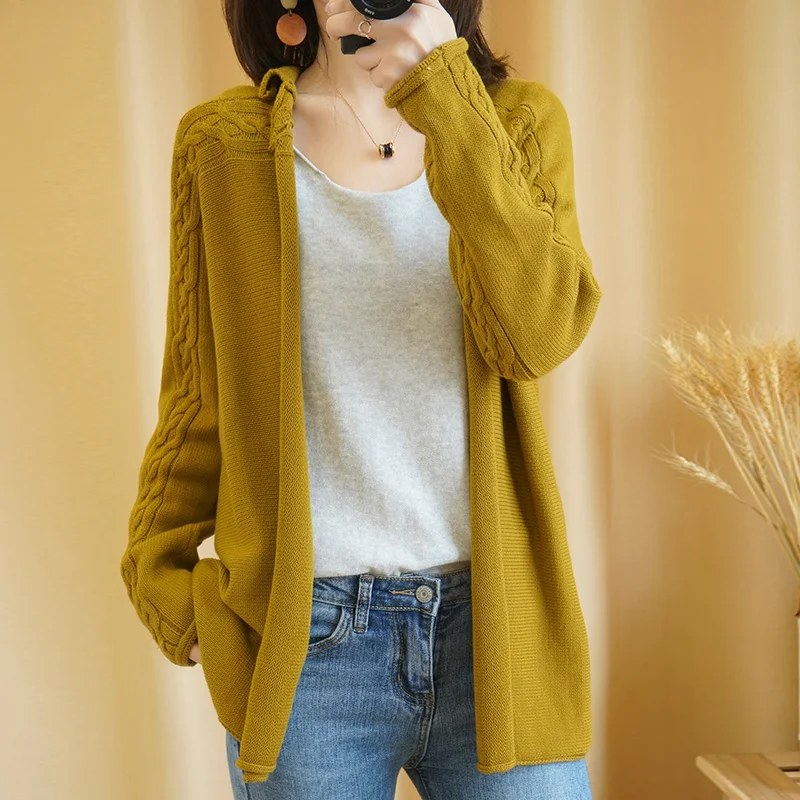 

Spring and Summer New Cardigan Women Loose Casual Sweater Fashion Cotton Bottoming Sweater Coat