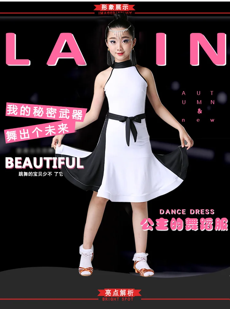 Latin Dance Dress Costumes for Girls Show Less Children's Professional Standard Girls Practice Dance Costumes Latin Dance Dress