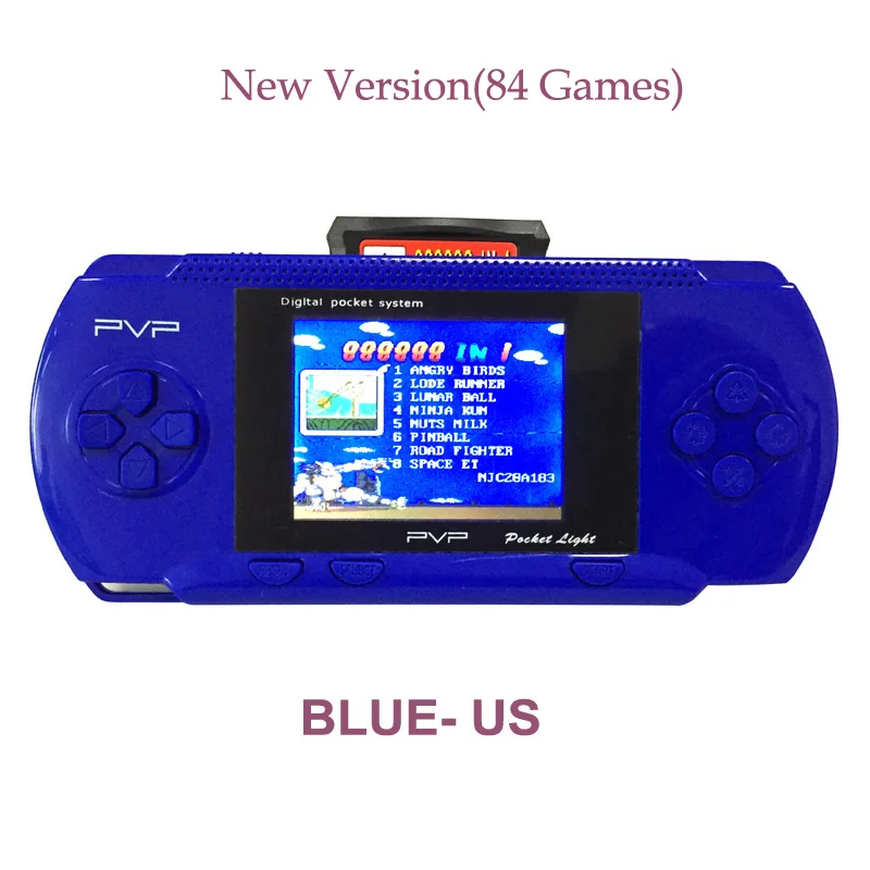Blue-US PVP игра 8 и игровая консоль PVPSTATIAN ручная игровая консоль для детей PVP-3000 ручка игровой плеер - Цвет: Blue-US