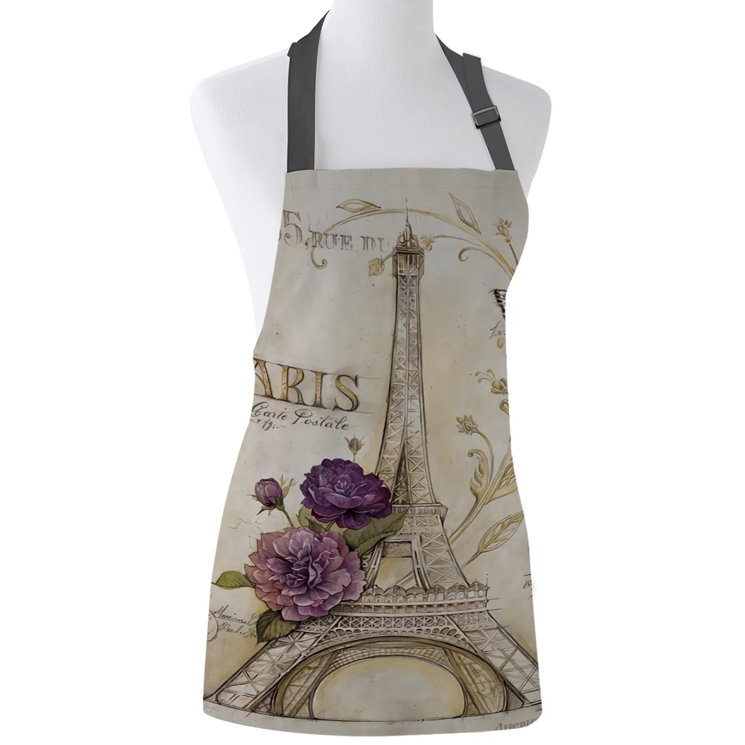 Винтажные Кухонные фартуки с принтом в виде башни Парижа и бабочек Прочный