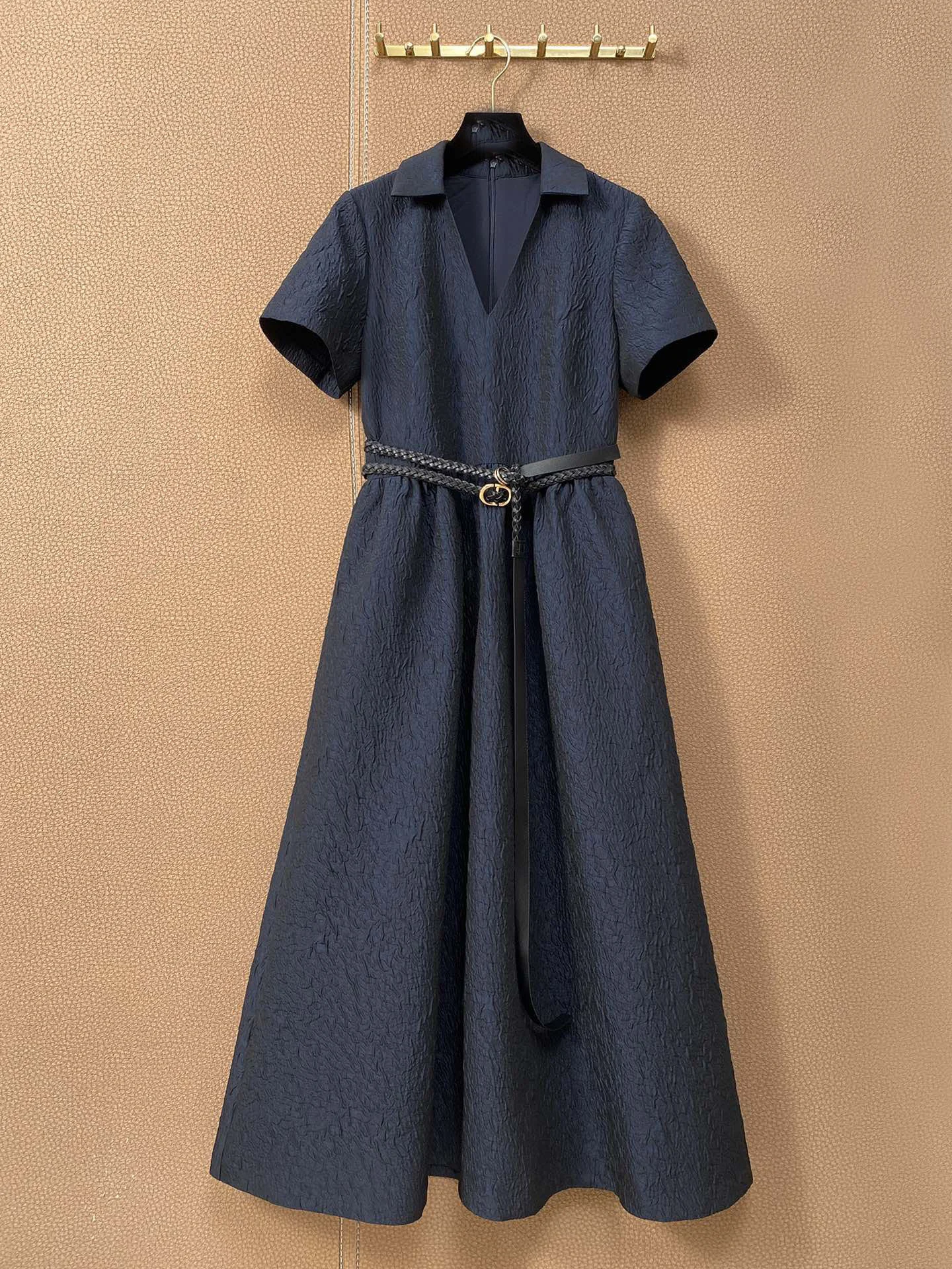 

Summer Fashion 2021 Black Women Luxury Jacquard Short Sleeve Casual Dress For Ladies Gdnz 5.12