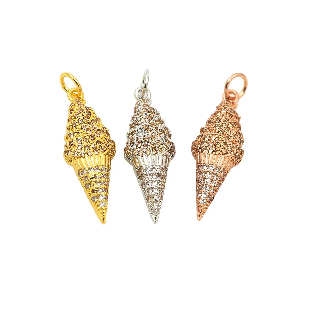 Подвеска мороженое ледяное кремовое ожерелье Подарочные ювелирные изделия CZ