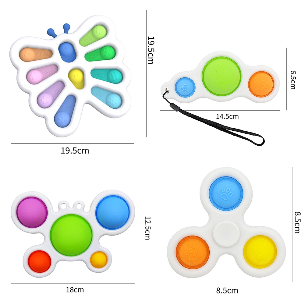 

Push Pop Bubble Kid Sensory Toy Adult Stress Relief Toy Decompression Pops Soft Squeeze Tabletop Anti-stress Toys Gift