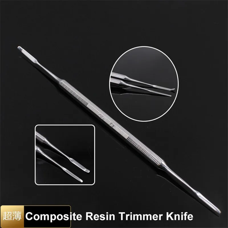 Dental Composite Resin Trimmer Knife High quality Spatula Stainless steel Double Ended Light Curing Engraving Instrument | Красота и