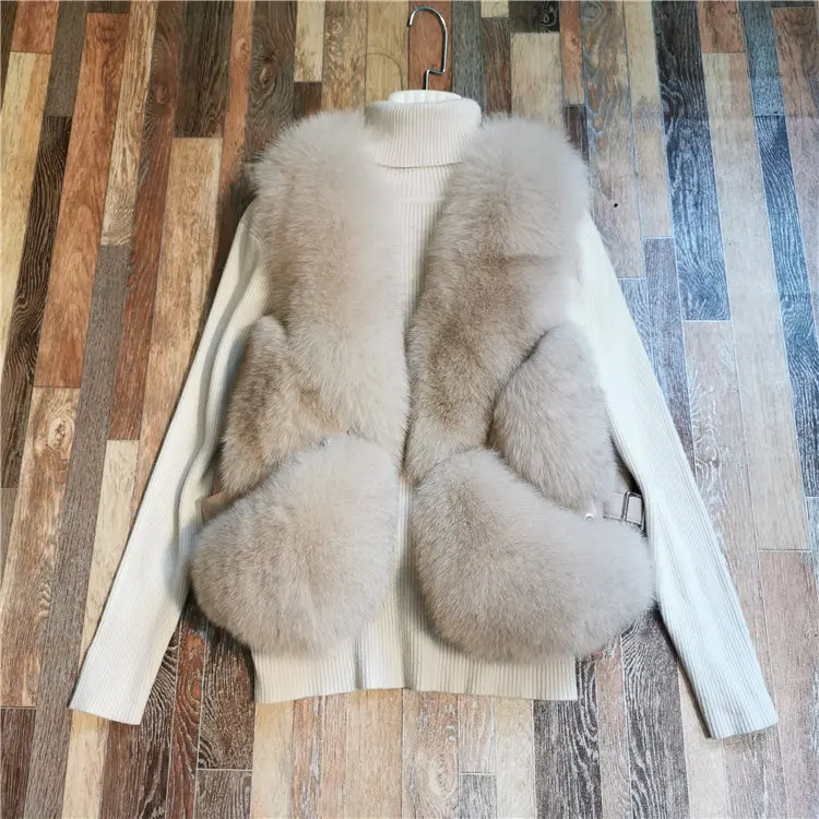 ZDFURS* из натурального меха лисы жилет короткий без рукавов Vestwoman зимние теплые натуральный меховой жилет натуральным лисьим мехом Меховая куртка лисий мех пальто