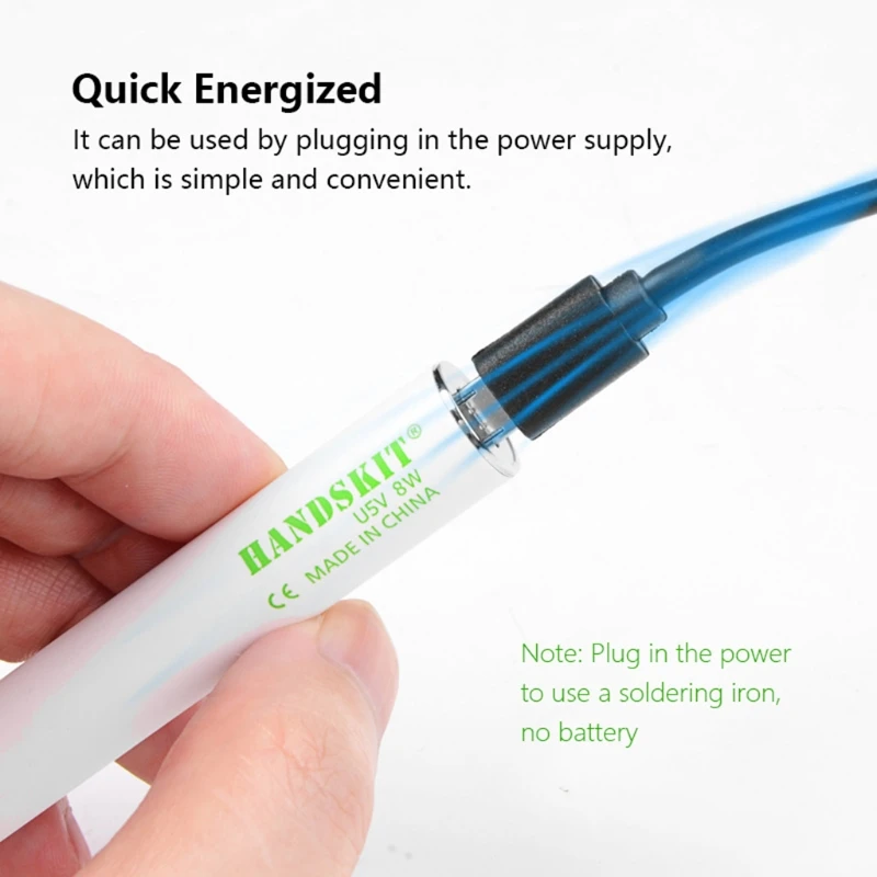 

5V 8W Soldering Kit Mini Electric Soldering Iron Tools Equipment USB Powered Adjustable Temperature with Solder Stand