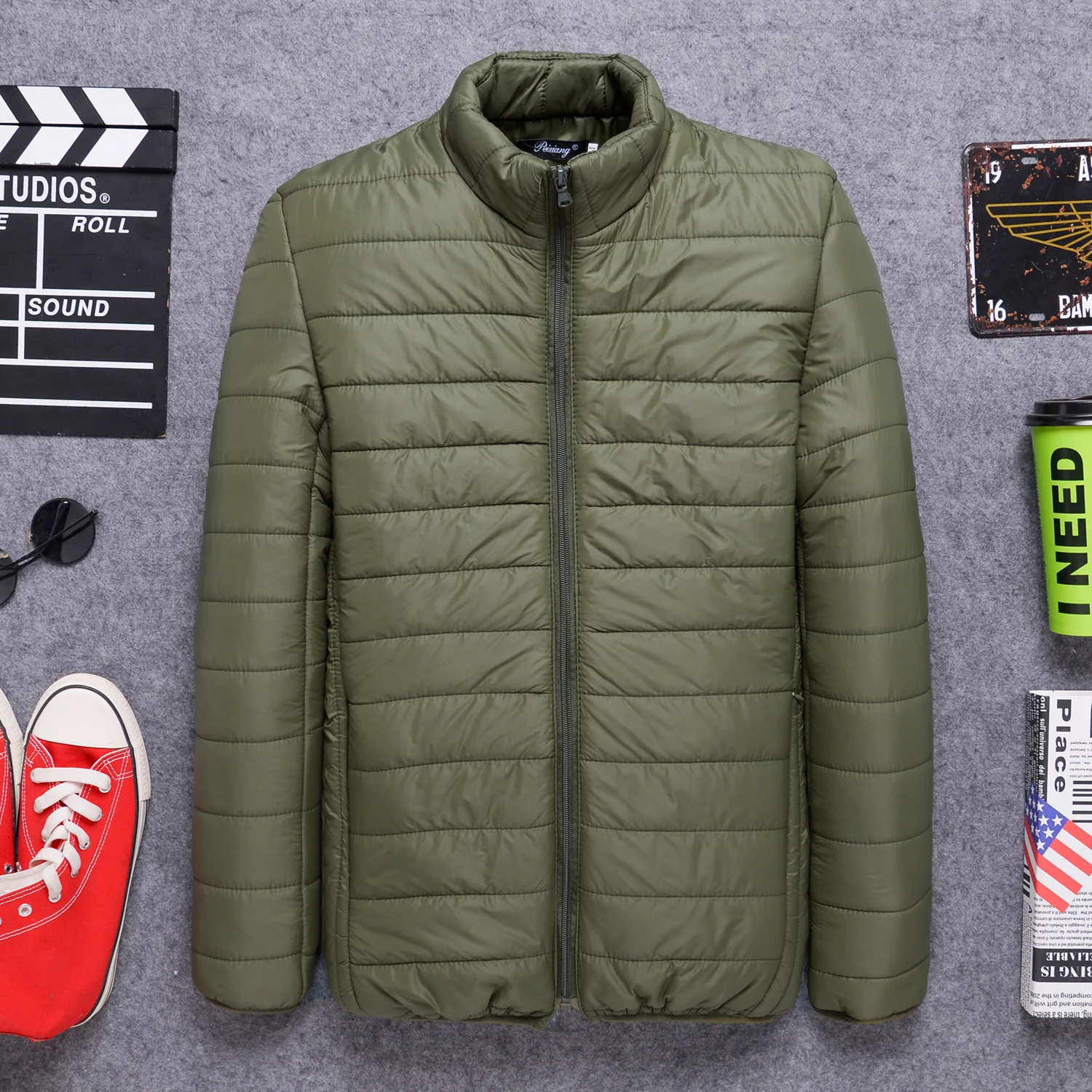 2021 down jacket men's short new lightweight men's stand-up collar hooded autumn and winter  warm casual men's jacket