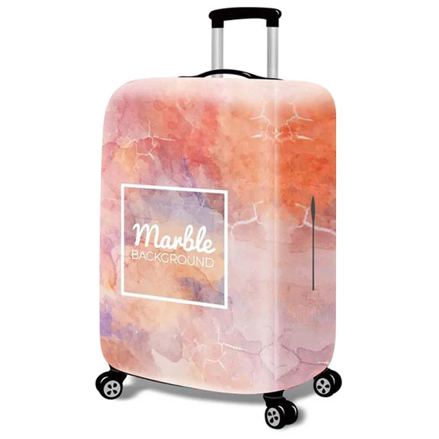 Marble-Luggage cover HMUNII эластичный Чехол для багажа с животными, чехол Чехол для костюма, аксессуары для путешествий для багажа 18-32 дюймов, пылезащитный чехол для багажника на колесиках - Цвет: Marble-Luggage cover