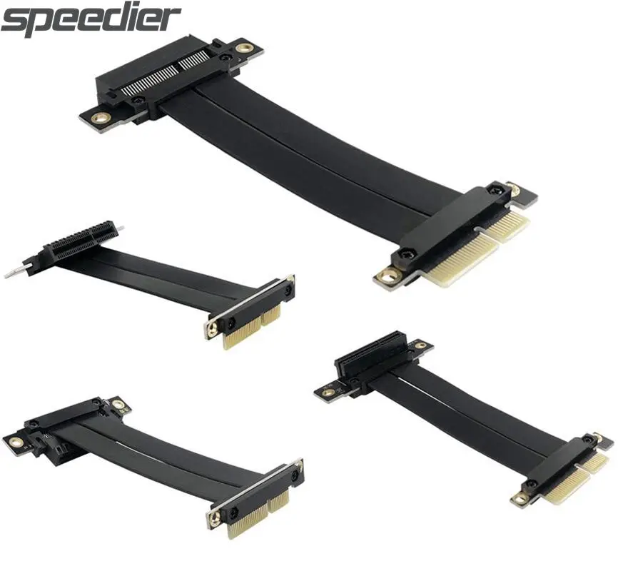 

New Top Quality PCI Express 3.0 x4 To x4 Riser Ribbon Extender PCI E PCI-E 4X Graphics Card Extension Cable 5-100CM For 6 Types