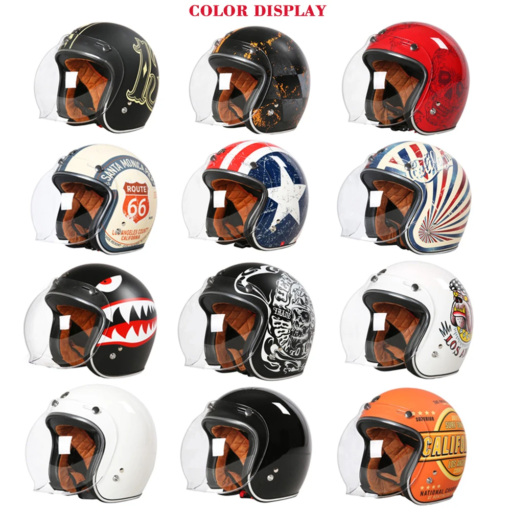 Мотоциклетный шлем TORC Moto Casco с открытым лицом мотоциклетные шлемы 3/4 в стиле ретро