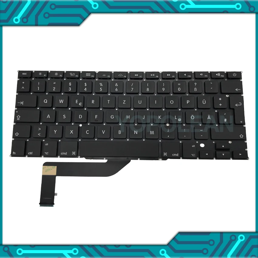 Новая немецкая клавиатура A1398 с немецкой раскладкой для MacBook Pro Retina 15 дюймов 2012-2015