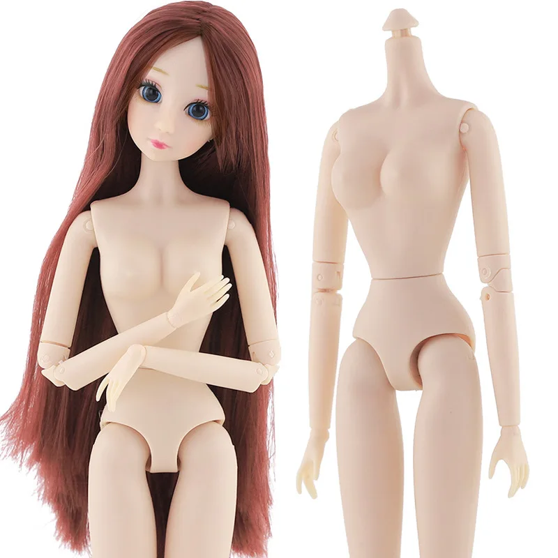 

1/6 30cm Bjd Doll 28 Joint Can Twist Nude Long Hair Dolls Can Twist The Neck Multiple Hair Colors Doll Accessories Girl DIY Toy