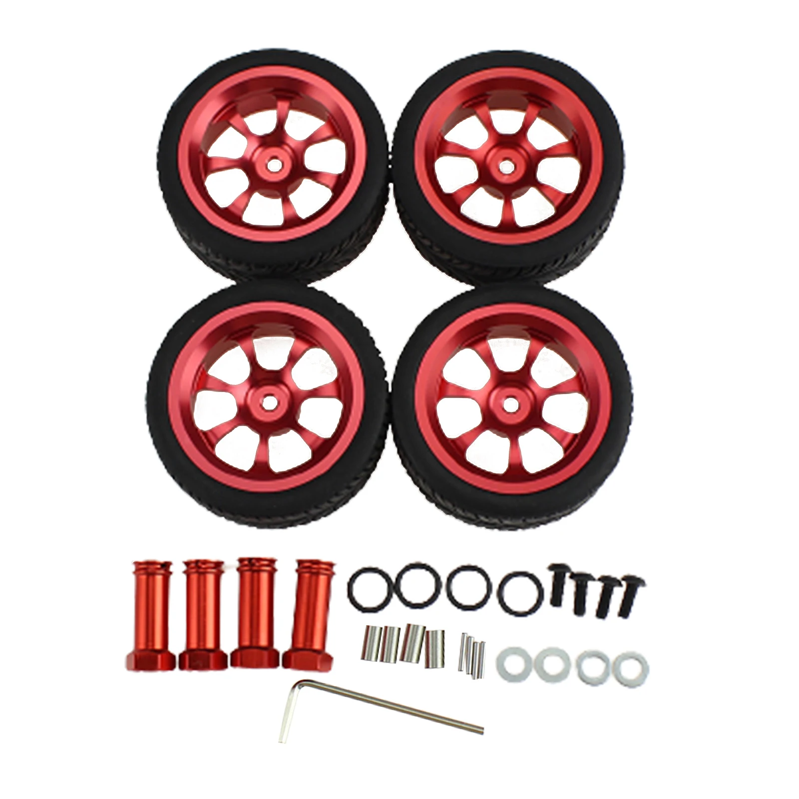 

4x Upgrade Wheel Rim Wheel Hubs Tires for 1:14 Wltoys 144001 RC Car Spare Parts