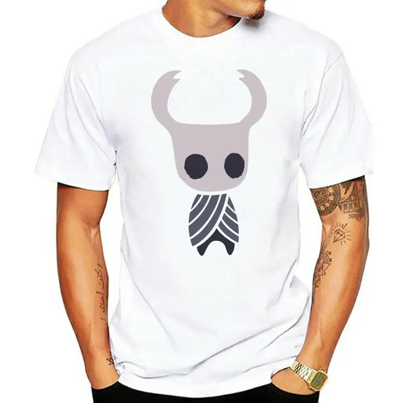 

Hollow Knight Men's T Shirt Skull Video Game Novelty Crewneck T-Shirt 100 Percent Cotton Oversized Camisas Hombre