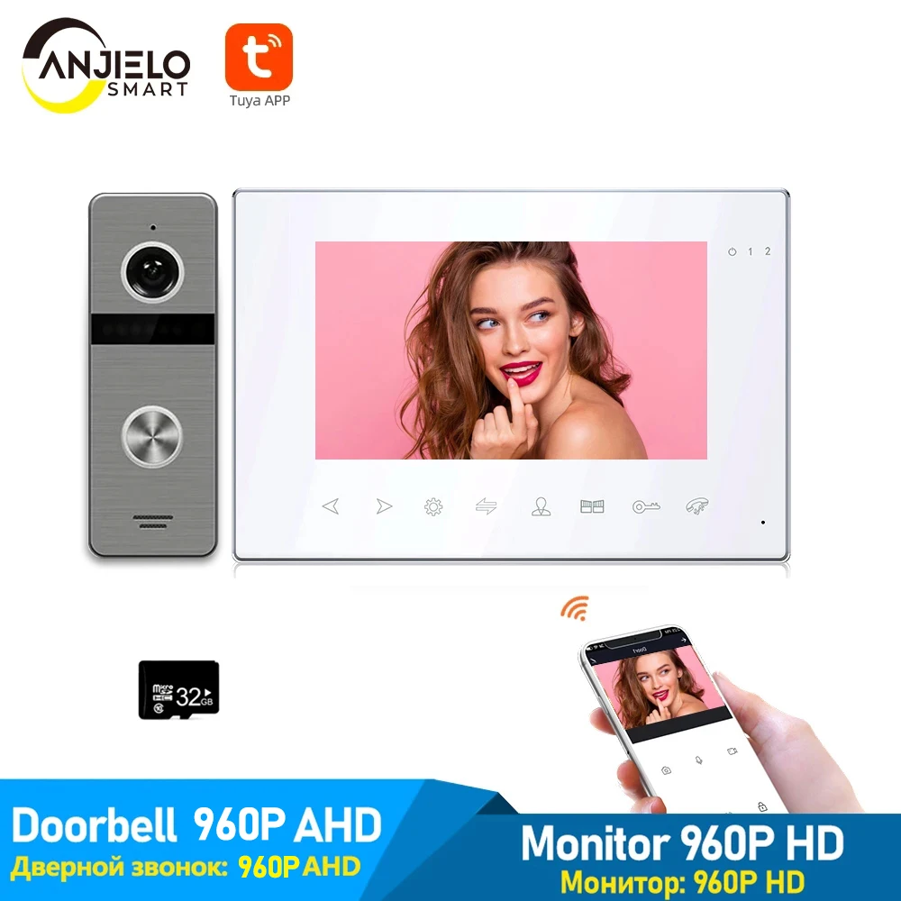 

WIFI Tuya Smart 960P HD 7" video intercom Door Phone Entry System for Home Security Mobile Phone Remote Control Double Unlock
