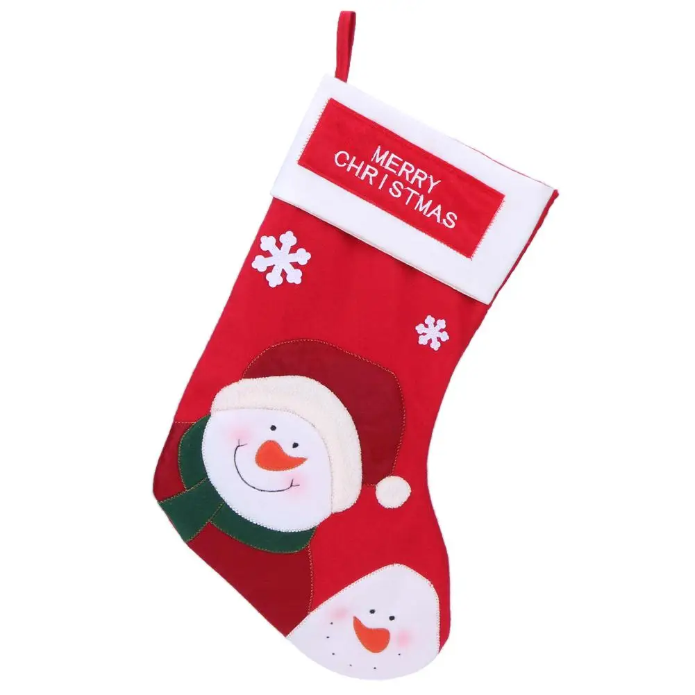 Рождественские чулки в клетку Дед Мороз декоративная сумка для хранения