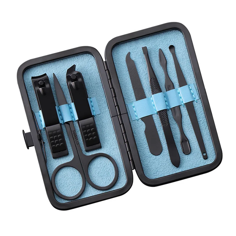

Newly 7 Pcs Stainless Steel Nail Clipper Manicure Pedicure Nail Tools Set with Case FIF66