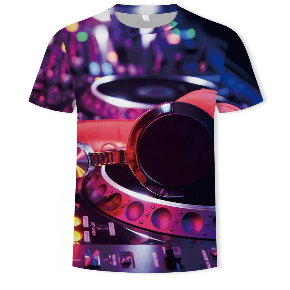 

2021 3D Printed Interesting Hip-Hop Streetwear Casual Short-Sleeved Black Plus Size Top