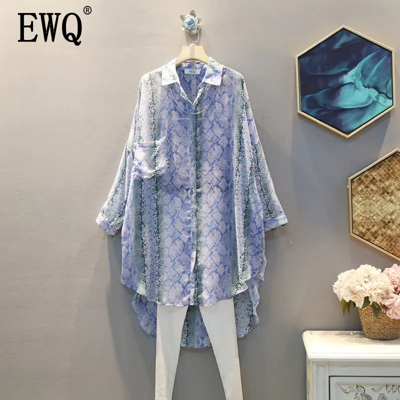 Женская однобортная рубашка [EWQ] белая Повседневная с отложным воротником и