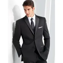 Costume noir à deux boutons pour hommes, Blazer slim 3 pièces de haute qualité, à revers cranté, sur mesure, à la mode, décontracté, offre spéciale, 2022  (4)