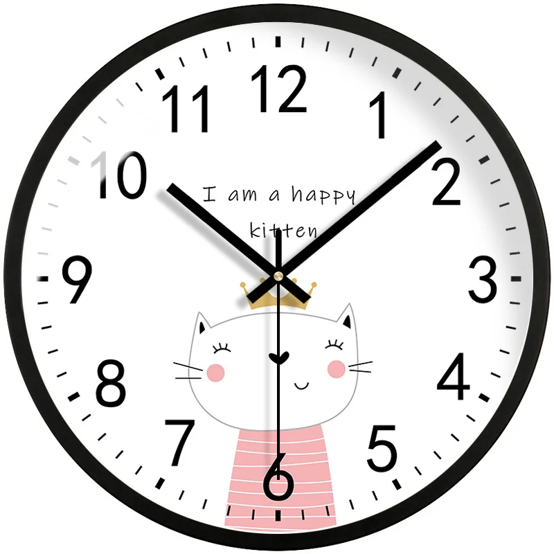 

Simple Silent Wall Clock Kids Rooms Cartoon Modern Round Creative Nordic Wall Clock Mechanism Reloj Pared Home Decoration BE50WC