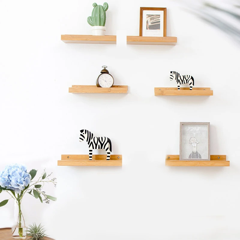 

Wall Shelf Wooden Wall Mounted Shelf Rustic Wall Decorative Shelf Display Storage Rack For Bedroom Living Room Accessories