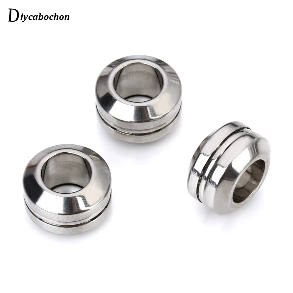 

5PCS Silver Tone Stainless Steel Spacer Beads For Jewelry Making DIY Findings Fit Bracelet Necklace Accessories