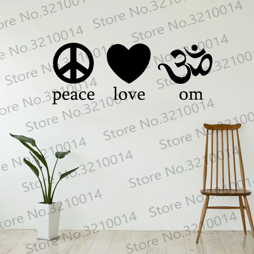 Настенная Наклейка Om Peace Love Символ йоги Spirit Mind Body настенная наклейка с креативным