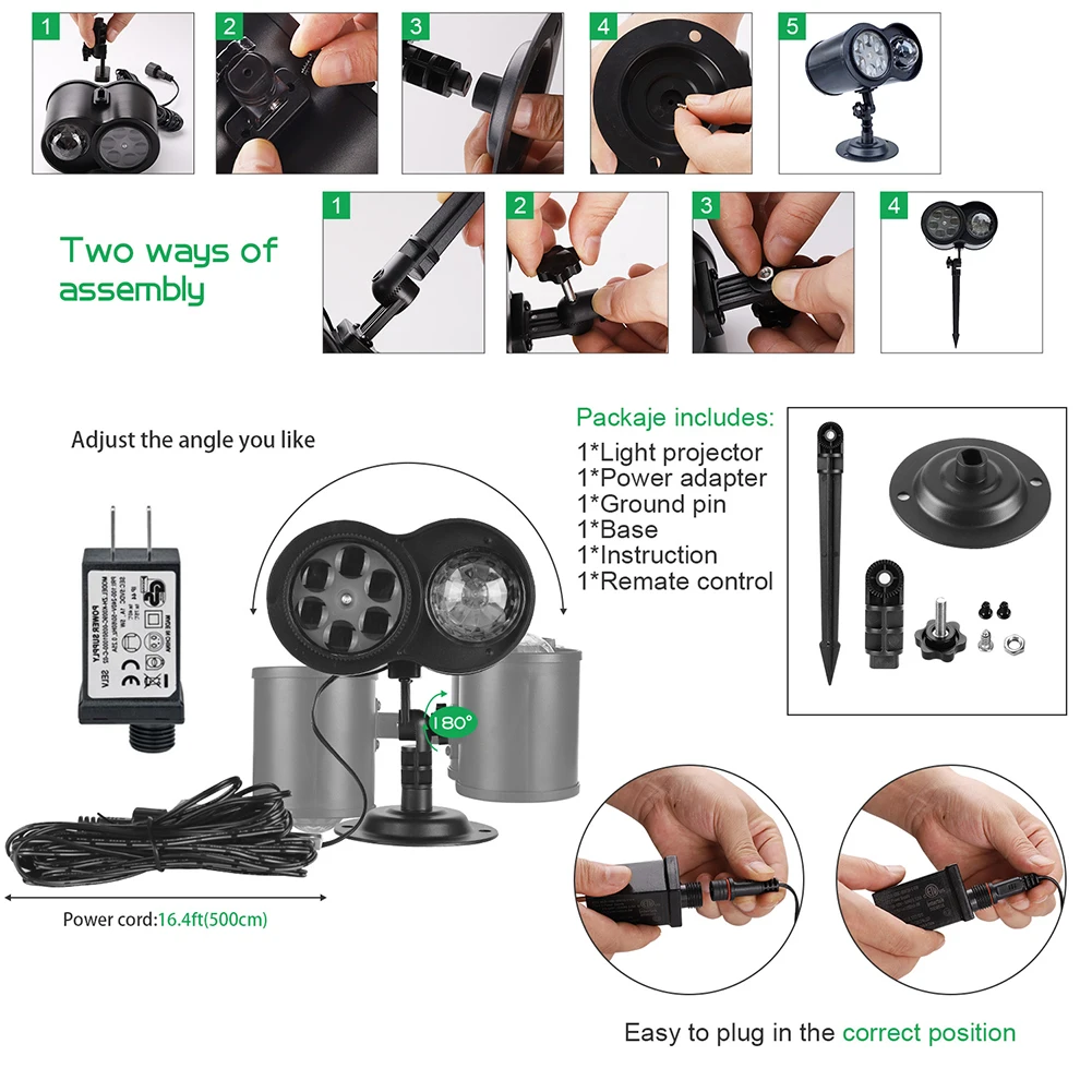 

Waterproof Garden Lawn Effect LED Light Star Sky Projection Atmosphere Lamp 6W IP65 Garden Lamp Home Decor Stage Light