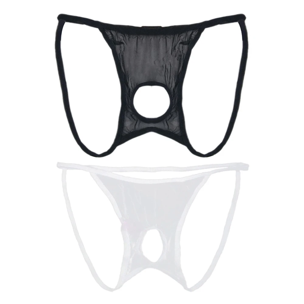 Men's Transparent Thong T-back Low Waist Sexy Lingerie Underwear Underpants Men Thong Ultra Thin Mini Underpant Fun