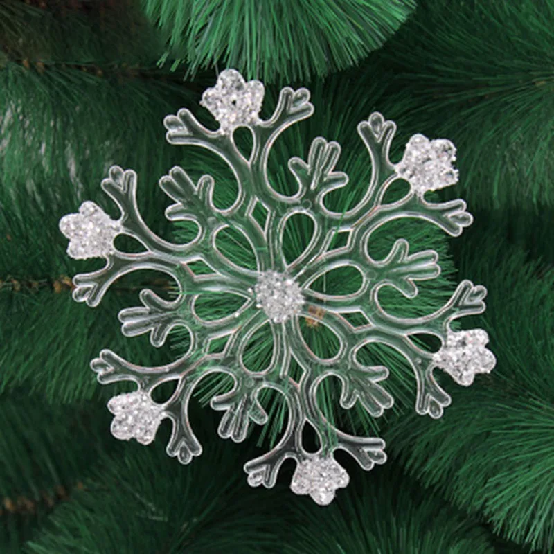 

1/2/6PCS Christmas Decorations for Home Snowflake Christmas Tree Ornaments Hanging Crystal Acrylic DIY Bead Curtain Home Decor
