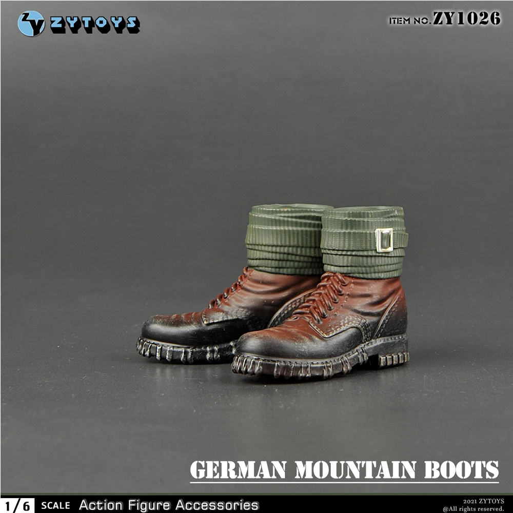

1/6 Proportion Soldiers WWII WWII German Mountain Boots Shoes Model Toys for 12’’ action figure body