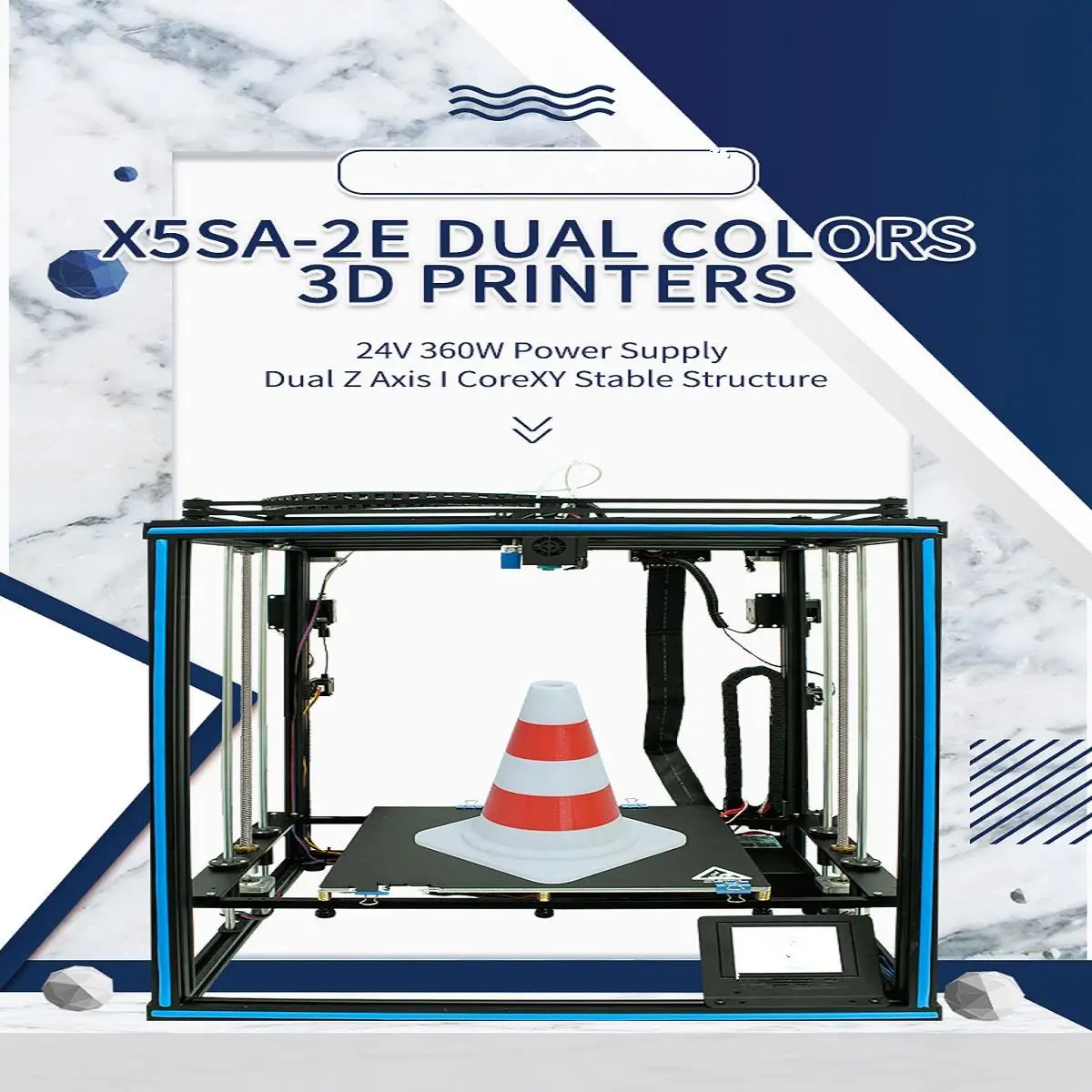 Verkauf X5SA 24V Dual Farben 3D Drucker CoreXY DIY Kits Metall Bauen Platte Dual Z Achse 330x330mm Wärme Tisch 3d Maschine Filament Sensor