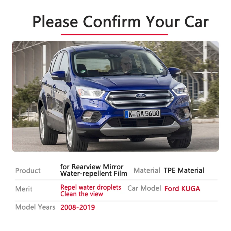 Полноэкранное антизапотевающее непромокаемое зеркало заднего вида для Ford KUGA mk1