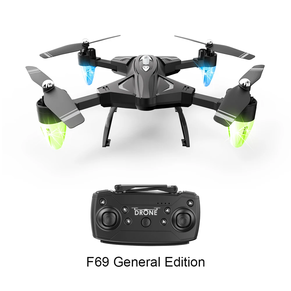 F69 Радиоуправляемый Дрон вертолет Wi Fi FPV с камерой HD широкоугольный Высокий режим