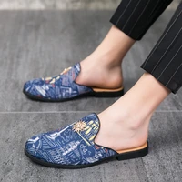 shoes gentleman light men casual shoes mens office business half drag breathable brand slippers party summer loafers new 2021