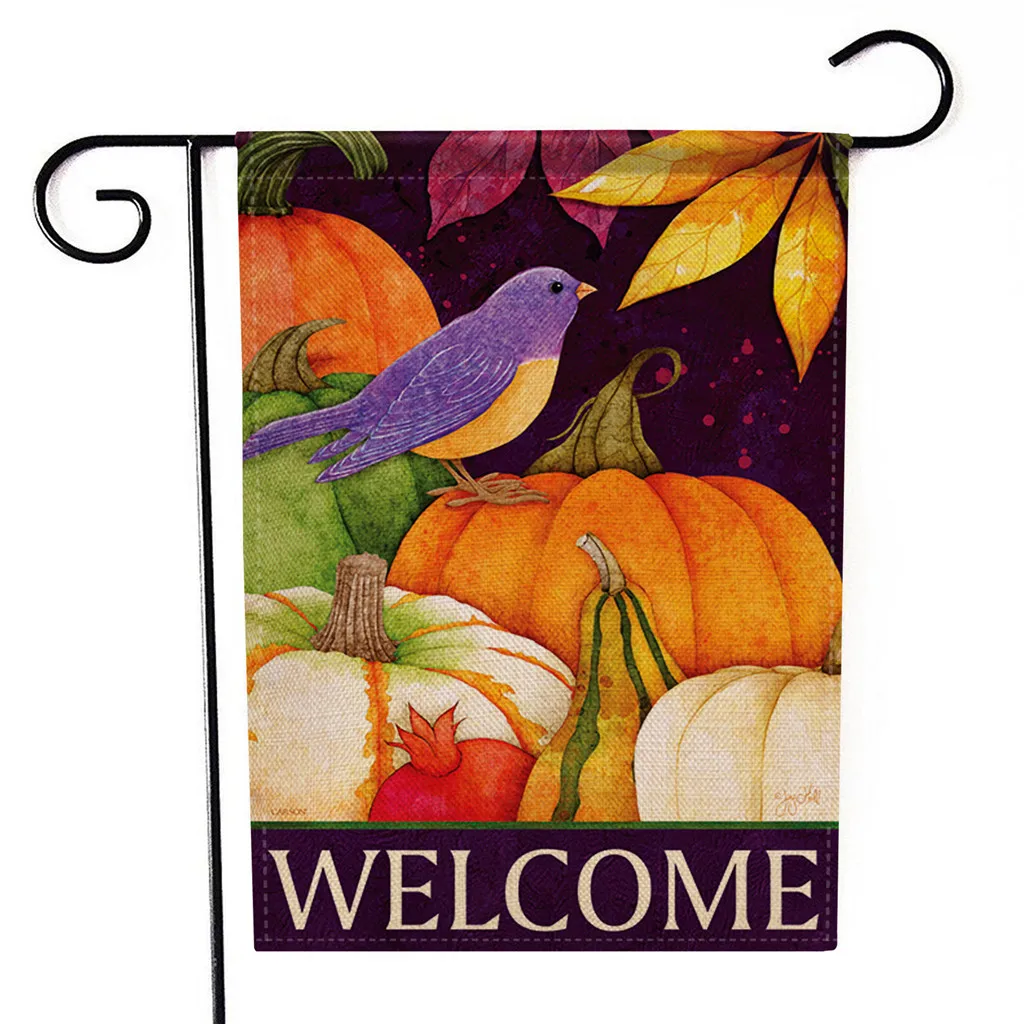 Хэллоуин сад флаг Тыква двухсторонние брезентовые флажки открытый газон Декор