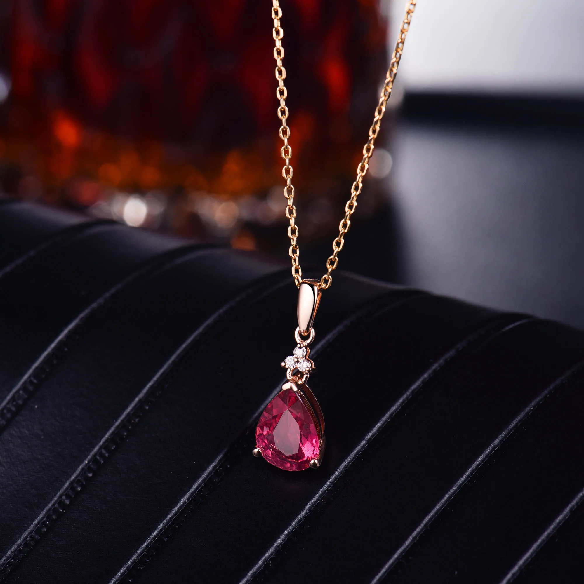 Женская подвеска из турмалина в форме груши 14 к|Подвески| |