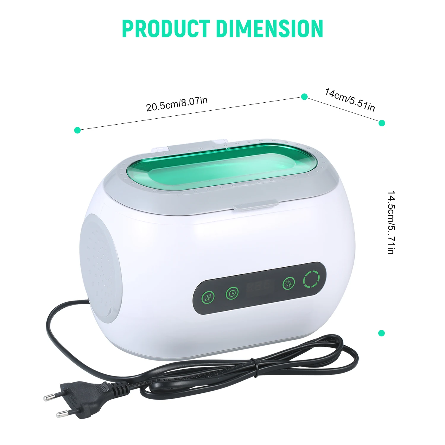 

600mL Digital Ultrasonic Cleaner with Degassing Glasses Cleaning Machine with Cleaning Tool Toothbrush Cleaning Instrument