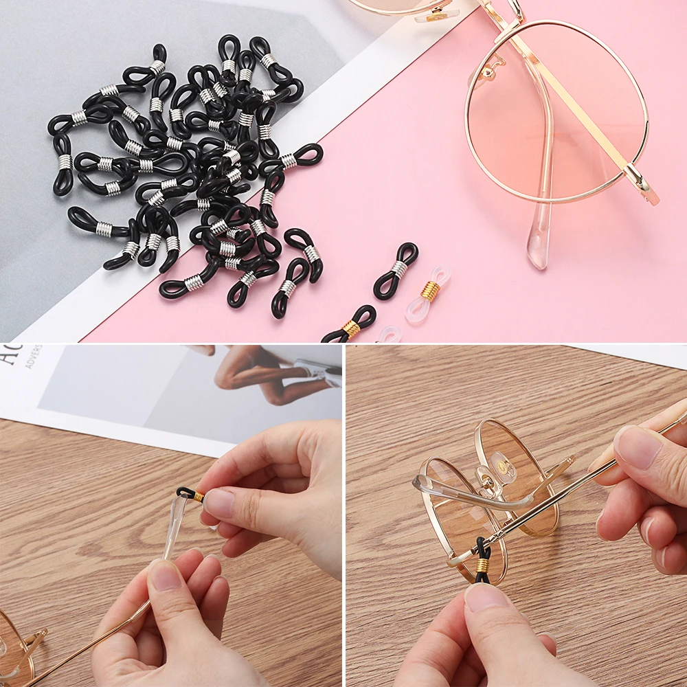 Регулируемый Противоскользящий фиксатор на очки с цепочкой концов резиновое