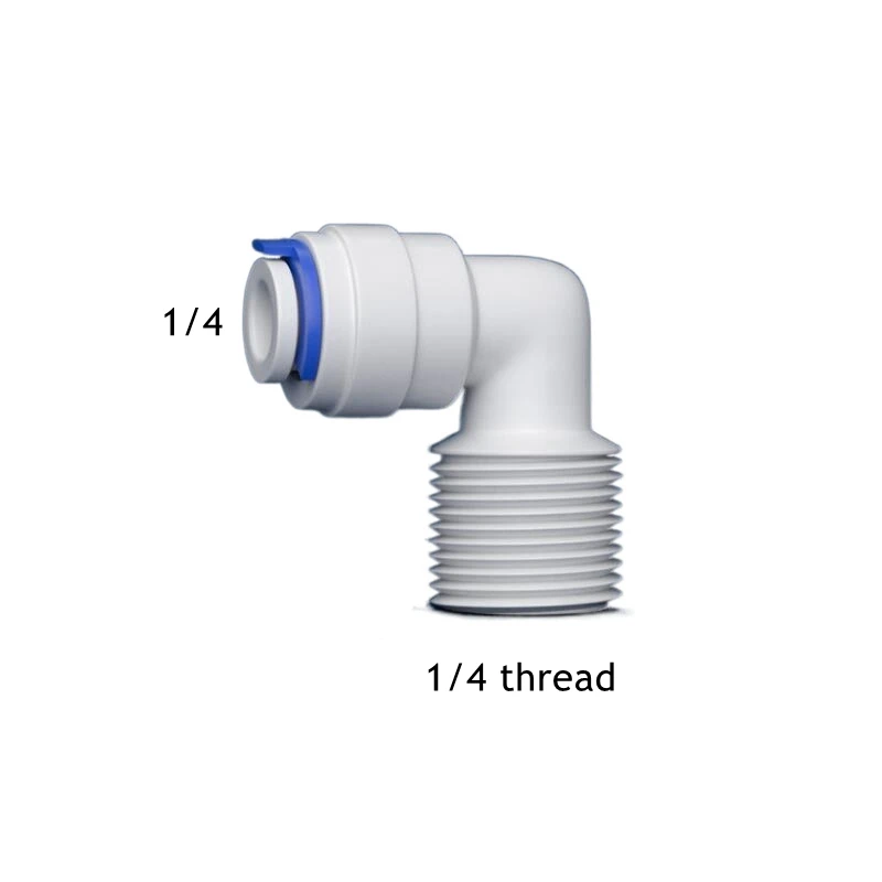 

50Pcs/Lot 1/4" Male Thread - 1/4" Elbow RO Water Fitting 6.5mm POM Hose PE Pipe Quick Connector Water Filter Parts