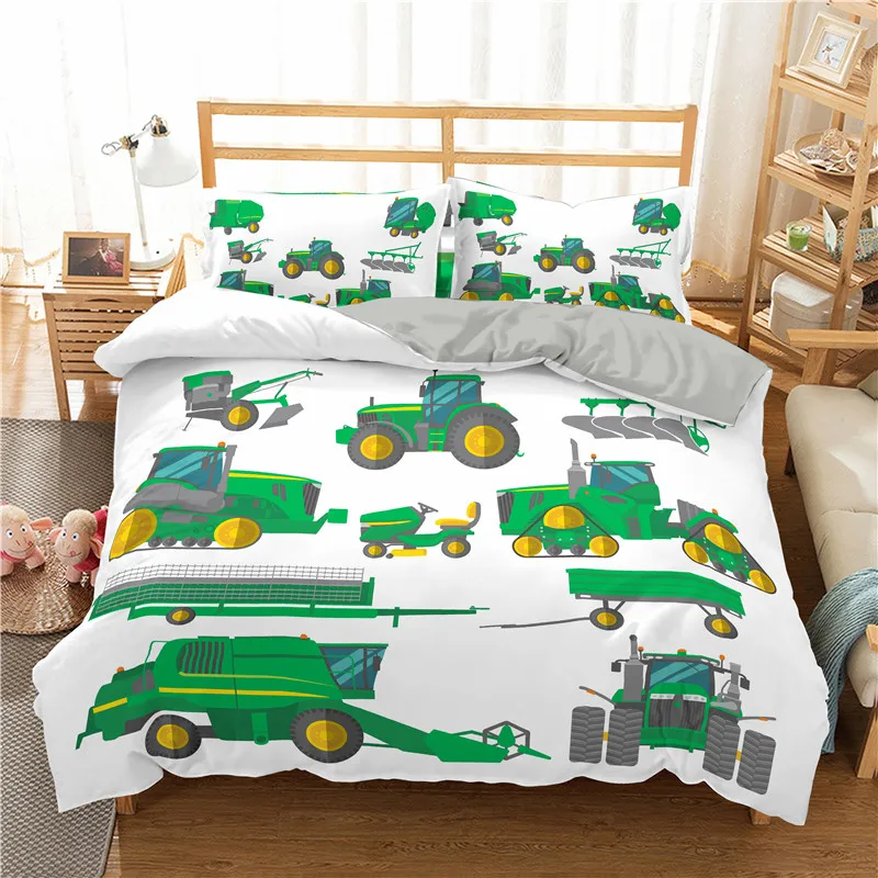 

Oentyo Cartoons Car Pattern Bedding Sets 3D Duvet Cover Set For Kids High Quality Comforter Soft Twin Single Full Queen King