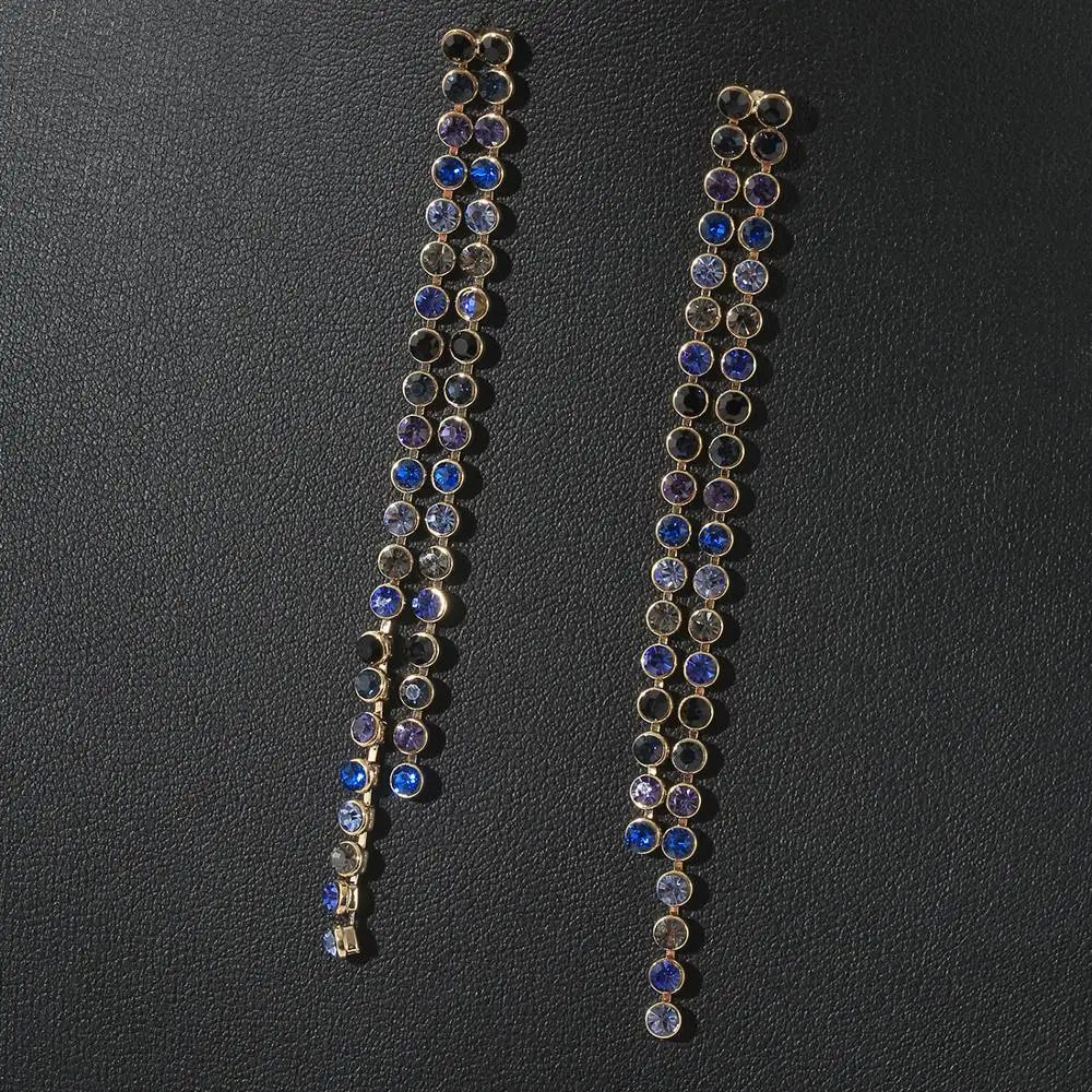 Модные разноцветные блестящие женские серьги Neoglory с цветными бусинами и