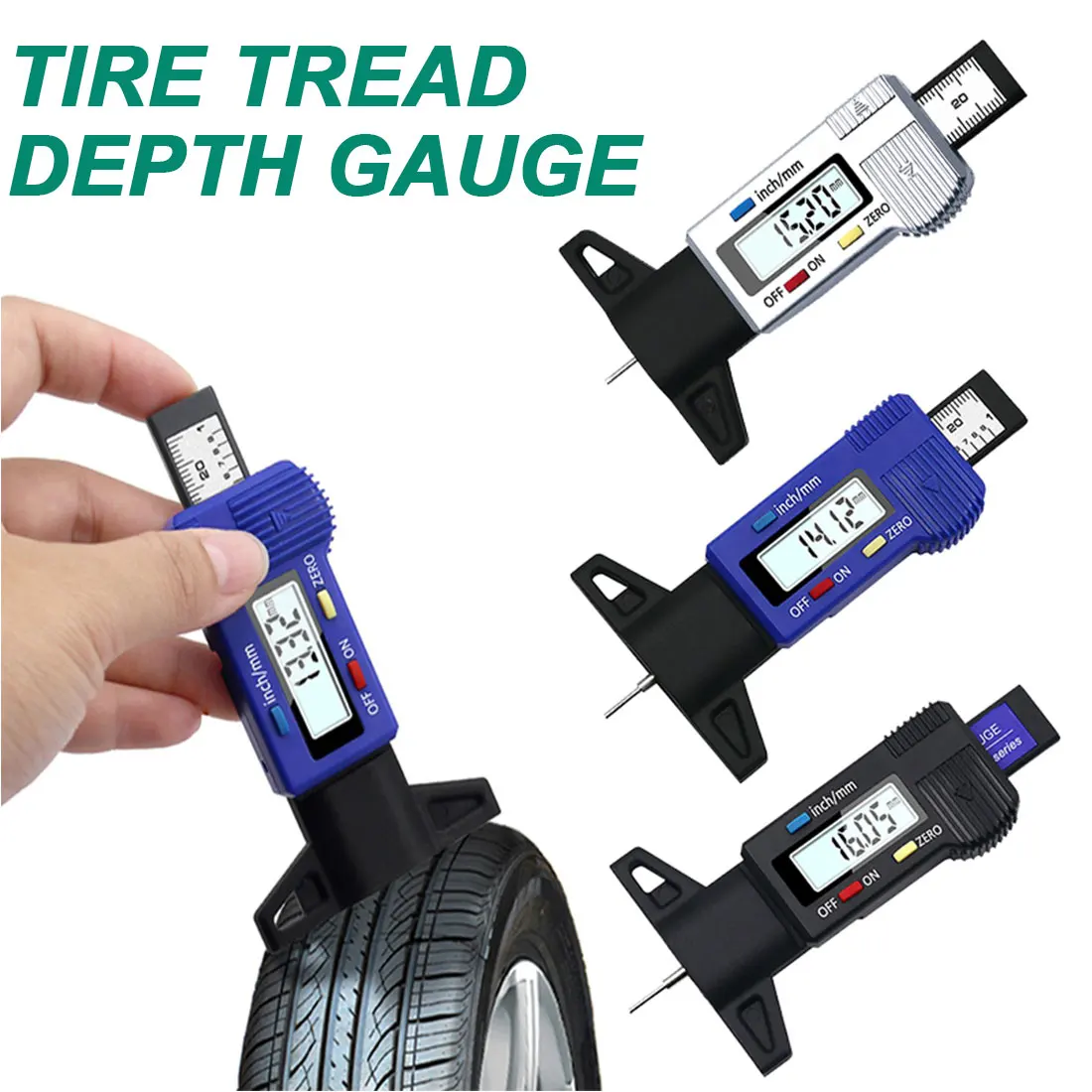 

Digital Car Tyre Tire Tread Depth Gauge Meter Auto Tire Wear Detection Measuring Tool Caliper Thickness Gauges Monitoring System