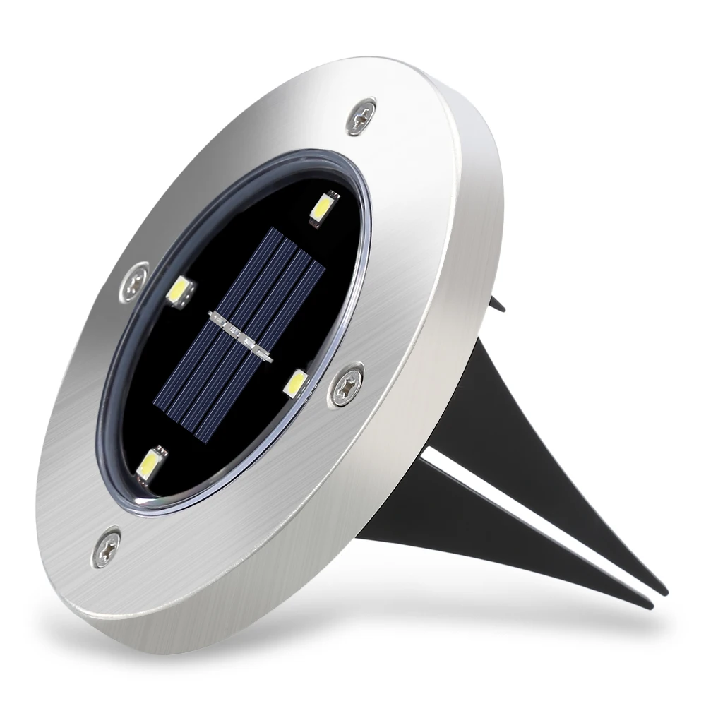 저렴한 4pcs 태양 강화한 지상 빛 방수 정원 통로 갑판은 가정 야드 진입로 잔디 도로에 IP65 방수 LED 램프를 점화한다