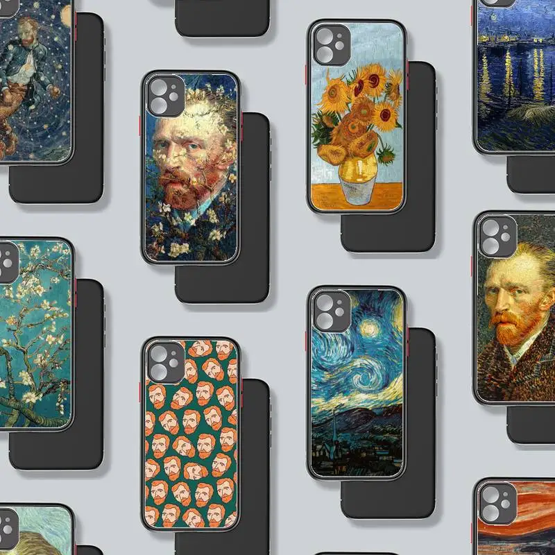 

Van Gogh painting Phone Case Matte Transparent for iPhone 7 8 11 12 s mini pro X XS XR MAX Plus coque